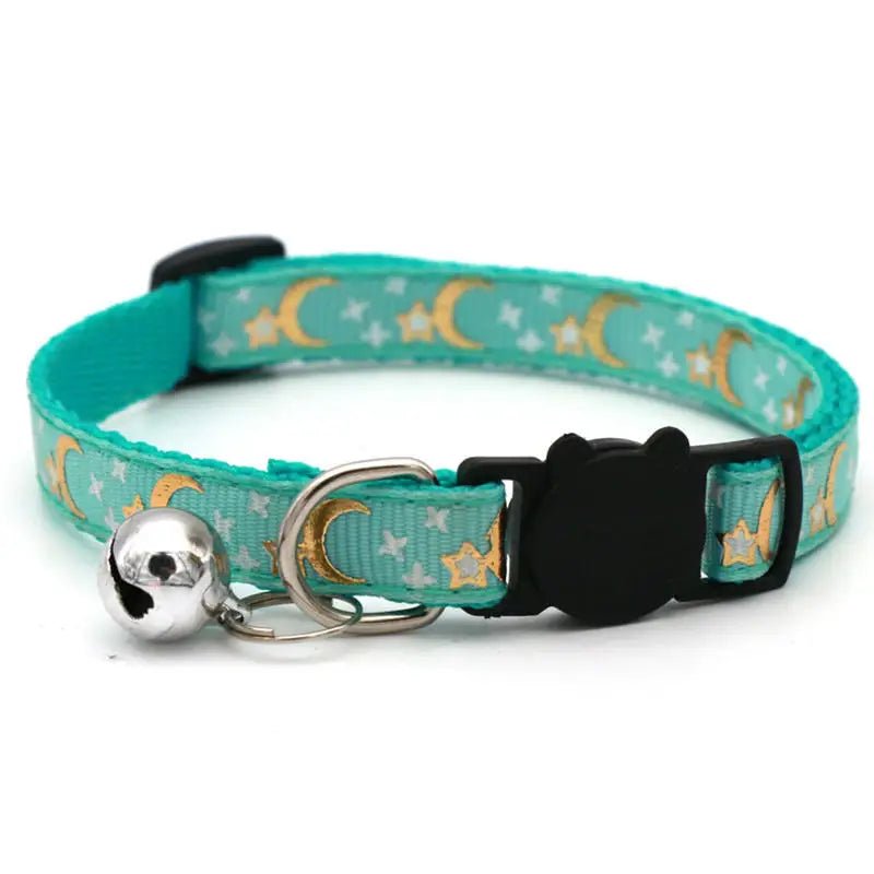 Reflective Cat Collar with Gold Stars and Moon Design – Adjustable Safety Closure for Cats and Small Dogs 10