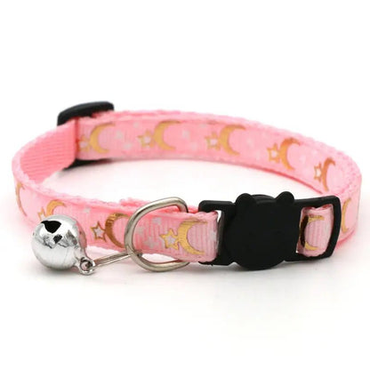 Reflective Cat Collar with Gold Stars and Moon Design – Adjustable Safety Closure for Cats and Small Dogs 8
