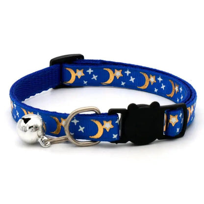 Reflective Cat Collar with Gold Stars and Moon Design – Adjustable Safety Closure for Cats and Small Dogs 9