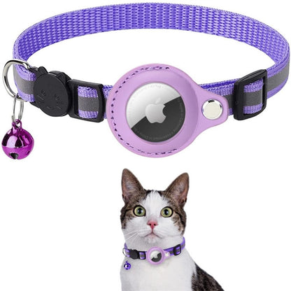 Reflective Cat GPS Tracker Collar with Breakaway Buckle – Adjustable Nylon Design for Safety and Visibility 3