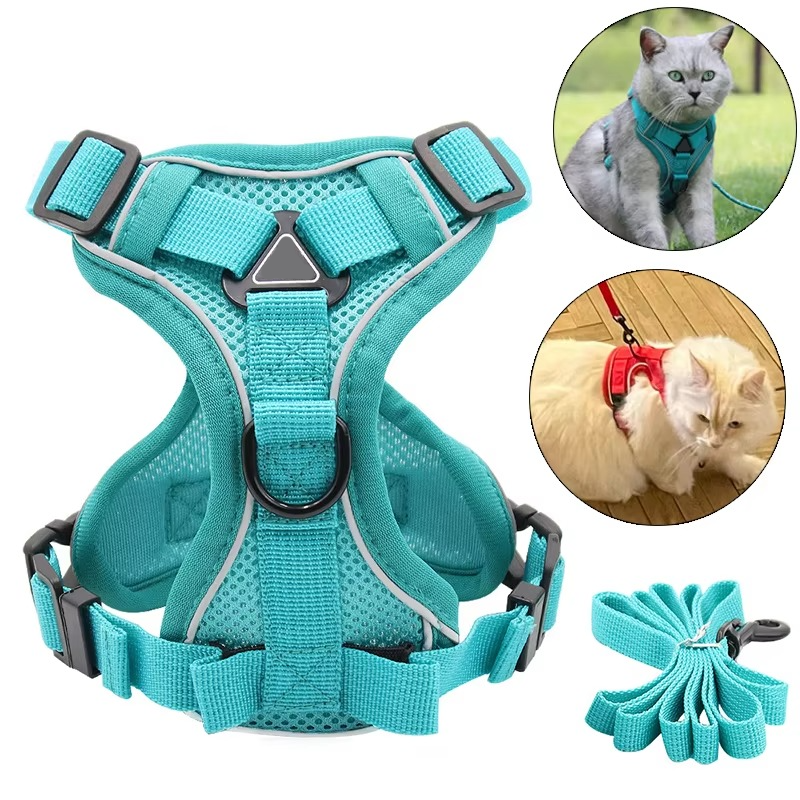 Reflective Cat Harness and Leash Set – Adjustable Vest Style with Breathable Mesh for Comfort and Safety 4