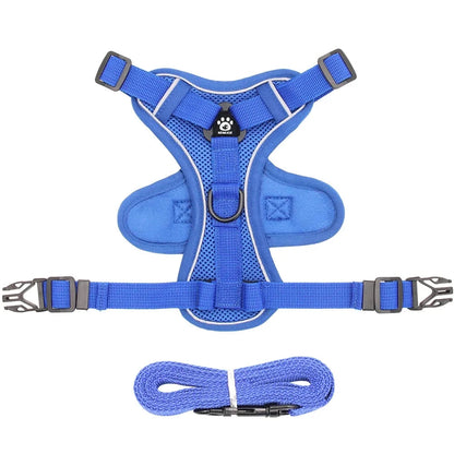 Reflective cat harness and leash set featuring adjustable fit and breathable mesh, designed for kittens and small cats, ensuring comfort and safety during outdoor walks. 9