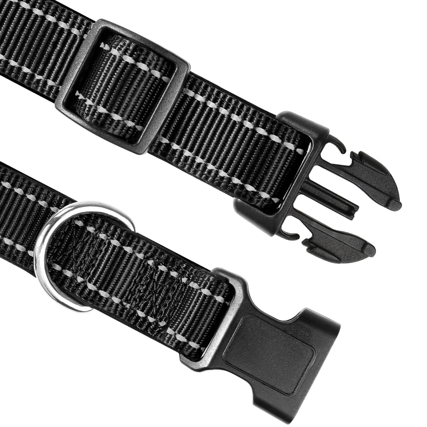 Reflective Dog Collar with Airtag Holder – Durable Nylon, High Visibility, Comfortable Fit, Quick Release Buckle 3