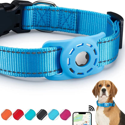 Reflective Dog Collar with Airtag Holder – Durable Nylon, High Visibility, Comfortable Fit, Quick Release Buckle 5