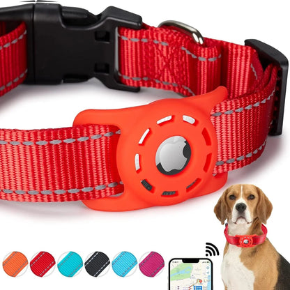 Reflective Dog Collar with Airtag Holder – Durable Nylon, High Visibility, Comfortable Fit, Quick Release Buckle 7