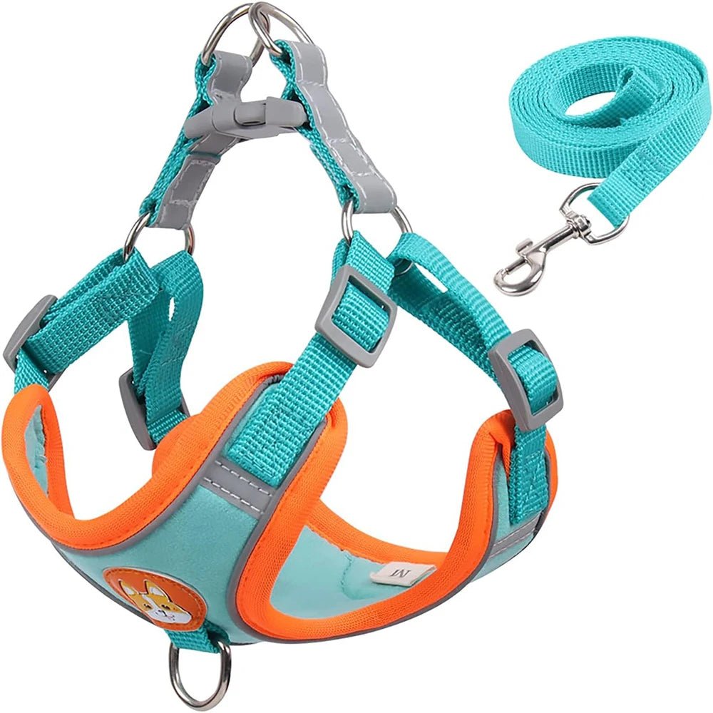 Reflective Dog Harness – Comfortable Nylon with Adjustable Straps for Safe Walking and Outdoor Activities 0