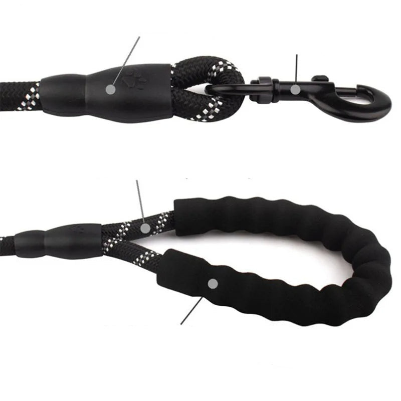 Reflective Dog Leash with Padded Handle – Durable Nylon, 4.9ft Length for Enhanced Comfort and Control 2