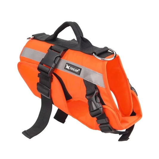 Reflective Dog Life Jacket - Adjustable Safety Vest for Small to Large Dogs - Lightweight Dog Swim Vest with Sturdy Handle 0