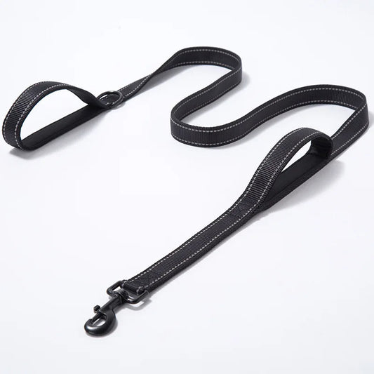 Reflective Double-Handle Dog Leash for Safety and Control – Durable and Comfortable 0