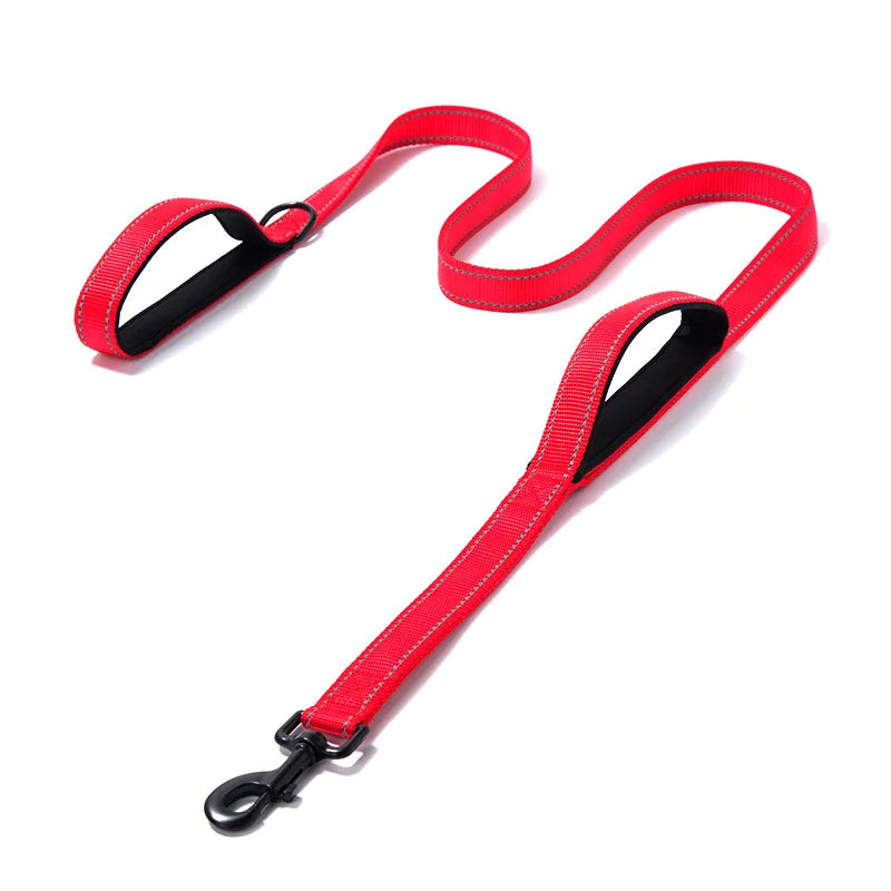 Reflective Double-Handle Dog Leash for Safety and Control – Durable and Comfortable 1