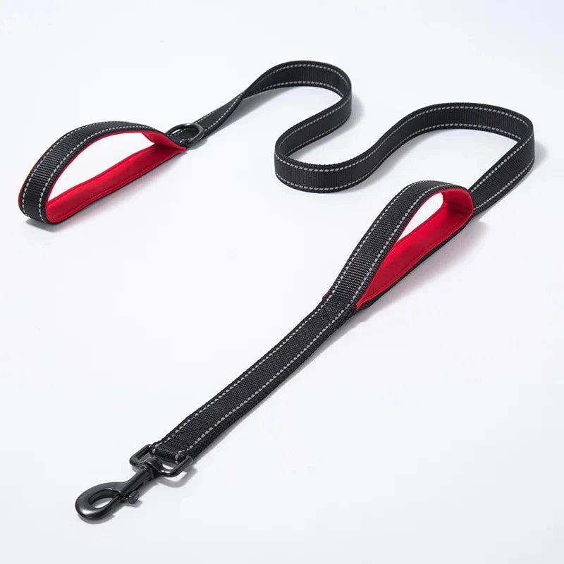 Reflective Double-Handle Dog Leash for Safety and Control – Durable and Comfortable 3