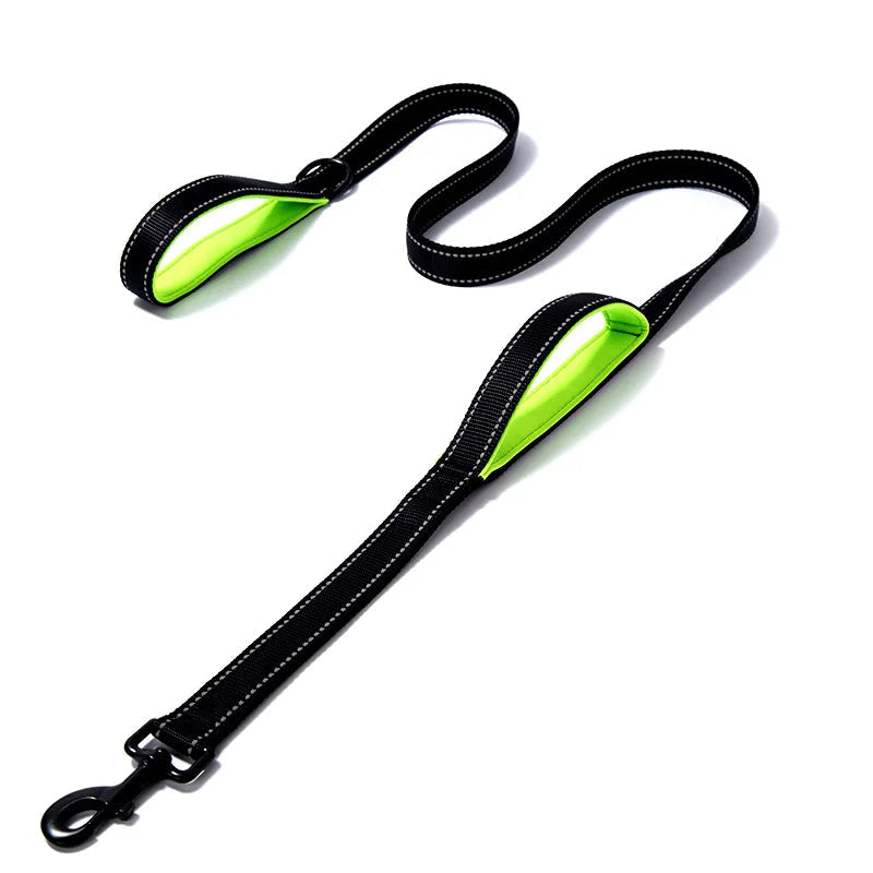 Reflective Double-Handle Dog Leash for Safety and Control – Durable and Comfortable 4