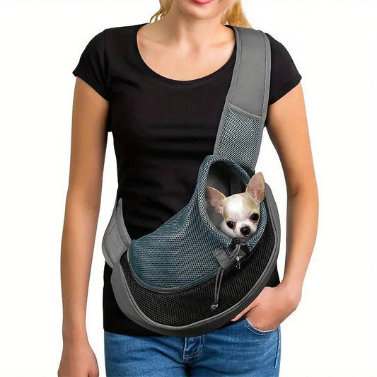 Reflective Pet Sling Carrier for Small Dogs and Cats – Lightweight Breathable Design with Safety Features 0