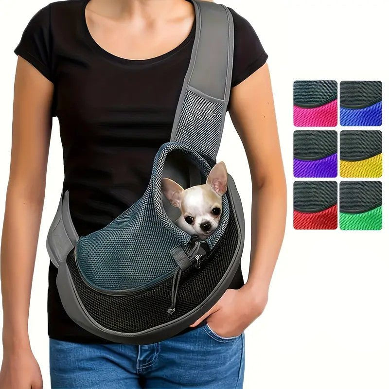 Reflective Pet Sling Carrier for Small Dogs and Cats – Lightweight Breathable Design with Safety Features 2