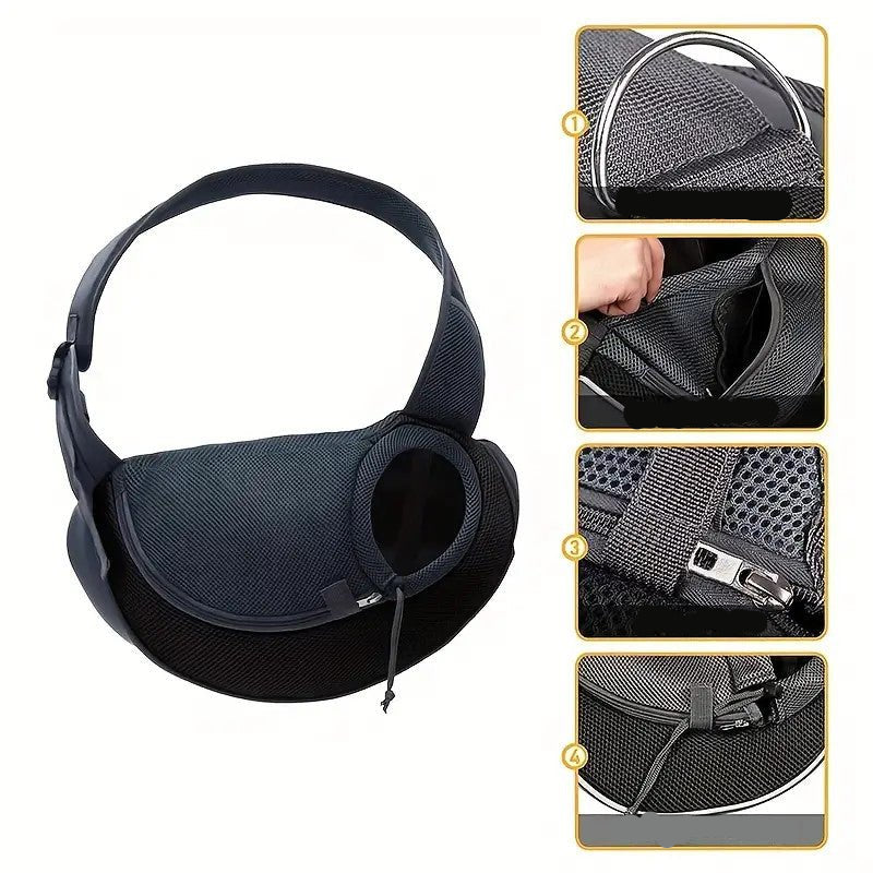 Reflective Pet Sling Carrier for Small Dogs and Cats – Lightweight Breathable Design with Safety Features 5
