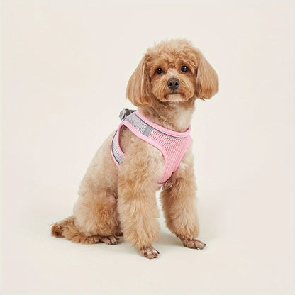 Reflective Soft Mesh Pet Harness for Small Dogs and Cats – Breathable, Comfortable, Adjustable Fit 0