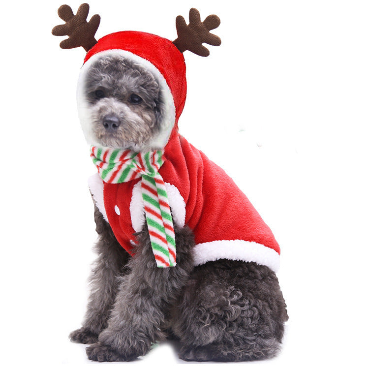Reindeer Flannel Pet Outfit for Dogs and Cats – Cozy Holiday Costume 1