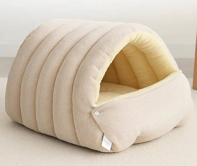 Removable Washable Semi-Closed Cat Bed with Arctic Fleece Lining – Cozy Hideaway for Indoor Cats 2