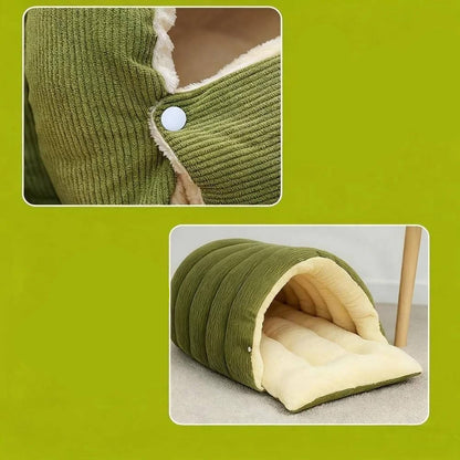 Removable Washable Semi-Closed Cat Bed with Arctic Fleece Lining – Cozy Hideaway for Indoor Cats 4