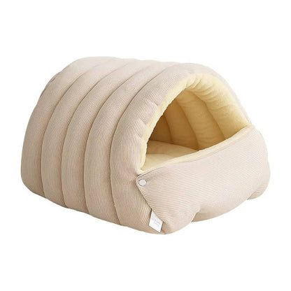 Removable Washable Semi-Closed Cat Bed with Arctic Fleece Lining – Cozy Hideaway for Indoor Cats 8