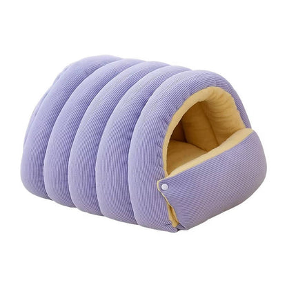 Removable Washable Semi-Closed Cat Bed with Arctic Fleece Lining – Cozy Hideaway for Indoor Cats 9
