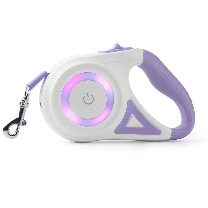 Retractable Dog Leash with LED Flashlight – 16 ft Tangle-Resistant Leash for Safe Night Walks, Ergonomic Grip, Perfect for Small Dogs 0