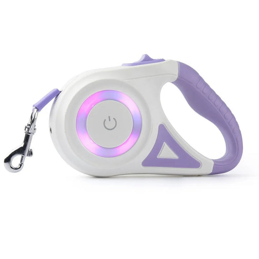 Retractable Dog Leash with LED Flashlight – 16 ft Tangle-Resistant Leash for Safe Night Walks, Ergonomic Grip, Perfect for Small Dogs 0