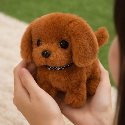 Interactive robot dog toy with lifelike movements and sounds, 17cm plush puppy designed for kids. 1