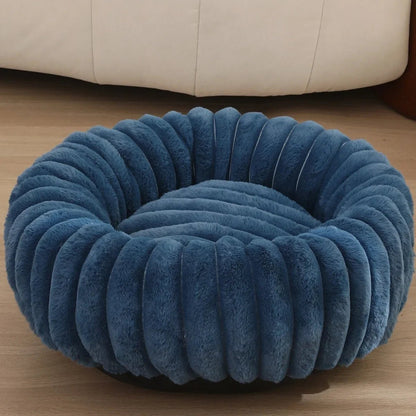 Round Donut Dog Bed - Soft Plush Washable Bed for Small to Medium Dogs - Cozy Design for Comfort and Security 10