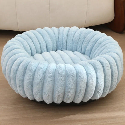 Round Donut Dog Bed - Soft Plush Washable Bed for Small to Medium Dogs - Cozy Design for Comfort and Security 13