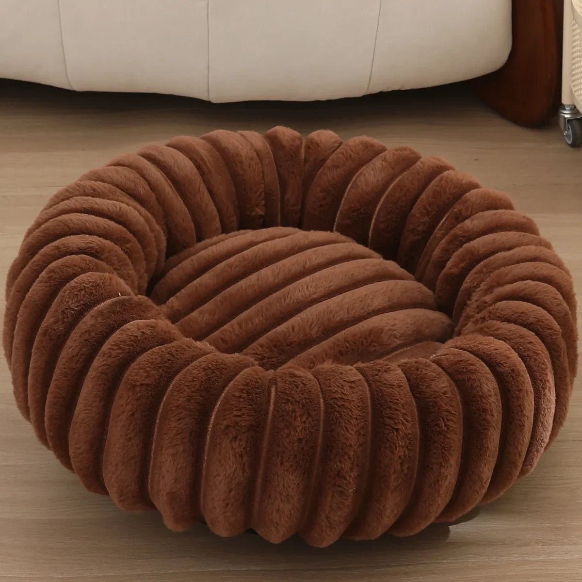 Round Donut Dog Bed - Soft Plush Washable Bed for Small to Medium Dogs - Cozy Design for Comfort and Security 15