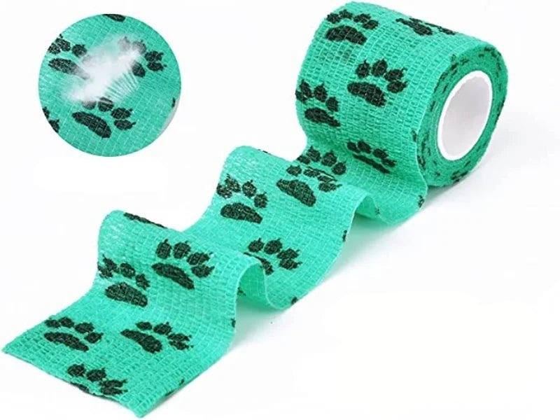Self-Adhesive Bandage Tape for Pets, Breathable and Water-Repellent, Highly Elastic Vet Tape, 2.5 cm x 4.5 m, Assorted Colors 5