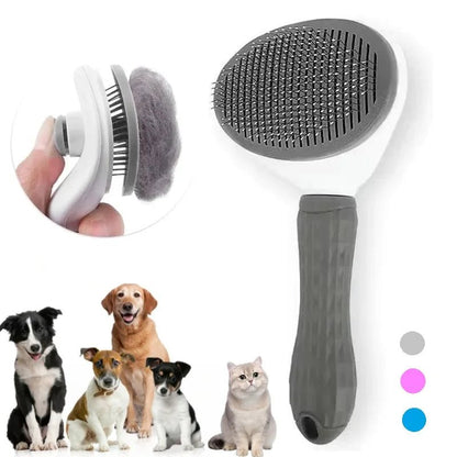 Self-Cleaning Detangling Pet Brush for Cats and Dogs – Ergonomic Design with Stainless Steel Pins, Gentle Grooming Tool 1