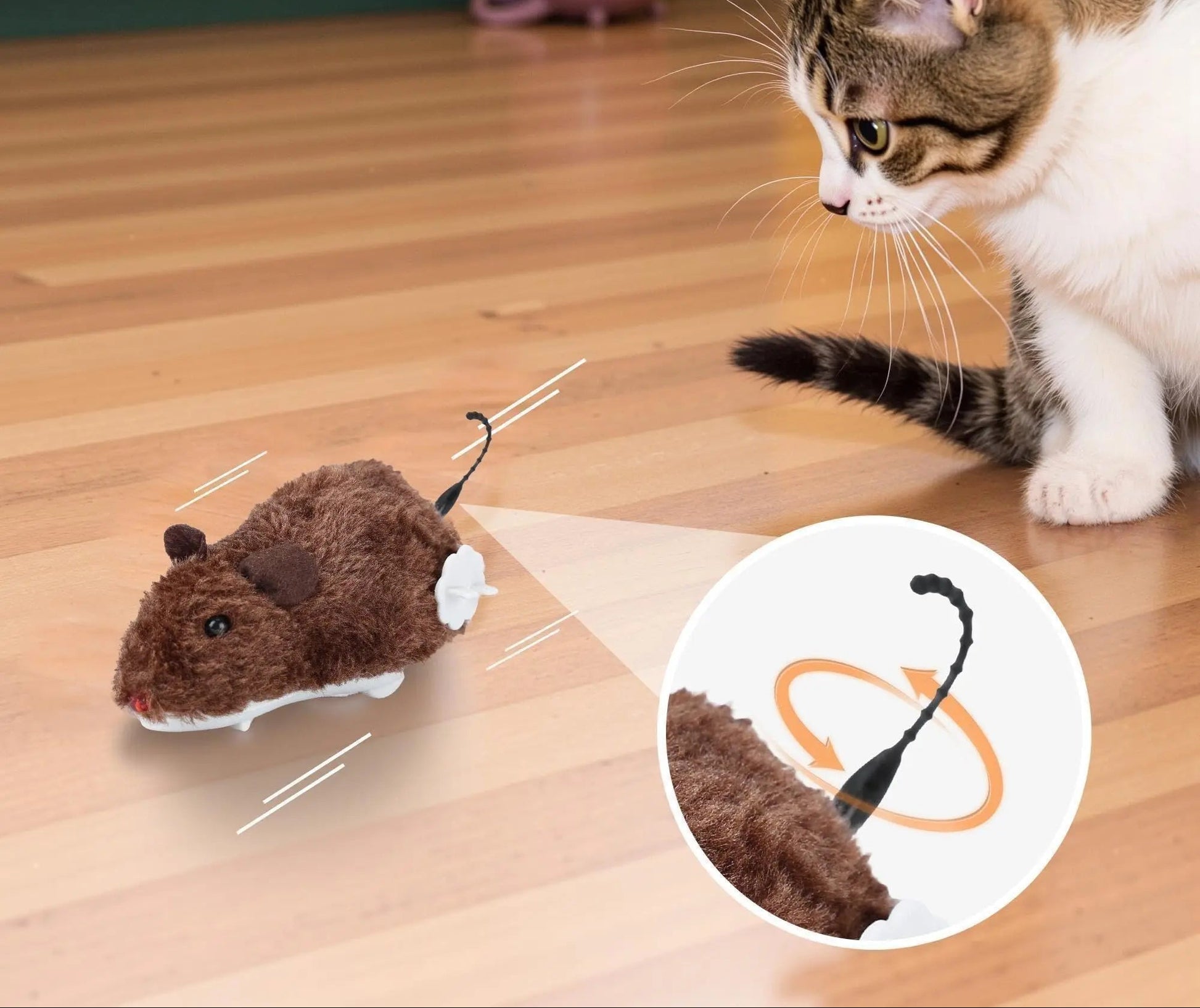 Self-Driving Plush Mouse Toy for Cats – Interactive Mechanical Playmate 2