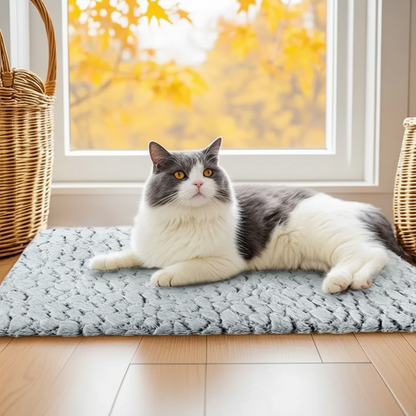 Self-Heating Pet Bed Mat for Dogs and Cats – Plush Thermal Blanket with Non-Slip Bottom, Lightweight and Portable 1