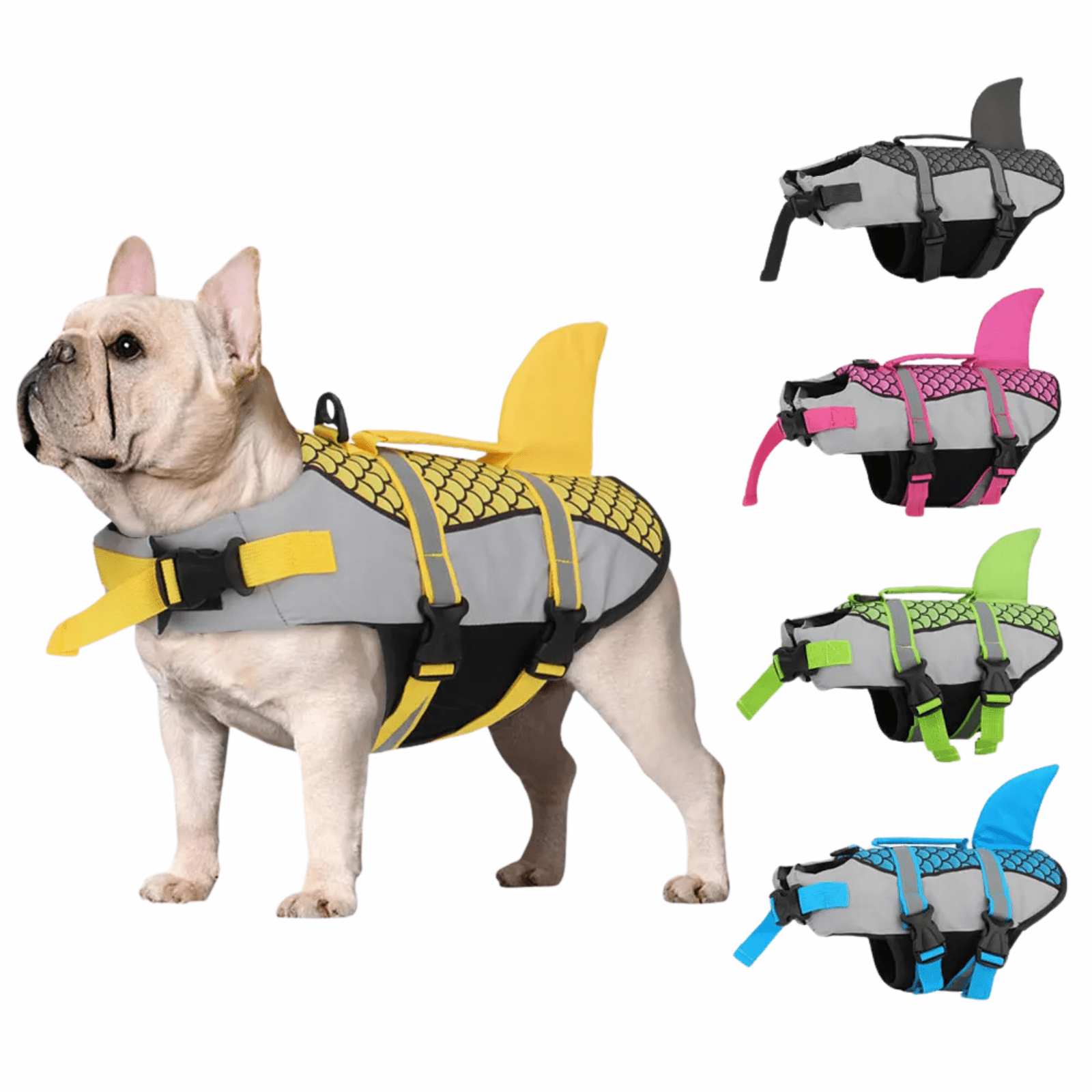 Shark Design Dog Life Jacket – Lightweight Adjustable Dog Swim Vest for Small to XXL Dogs 1
