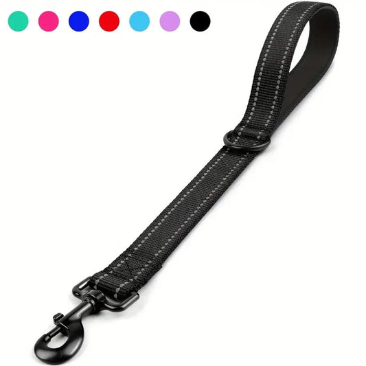 Short Dog Leash with Padded Handle – 30 cm Durable Nylon Leash for Enhanced Control and Safety, Reflective Stitching 0