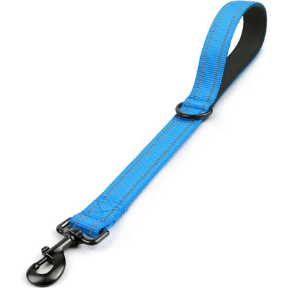 Short Dog Leash with Padded Handle – 30 cm Durable Nylon Leash for Enhanced Control and Safety, Reflective Stitching 6