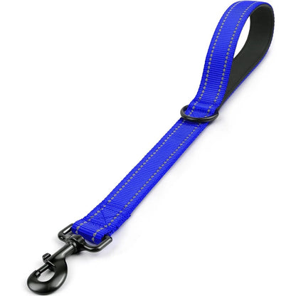 Short Dog Leash with Padded Handle – 30 cm Durable Nylon Leash for Enhanced Control and Safety, Reflective Stitching 8