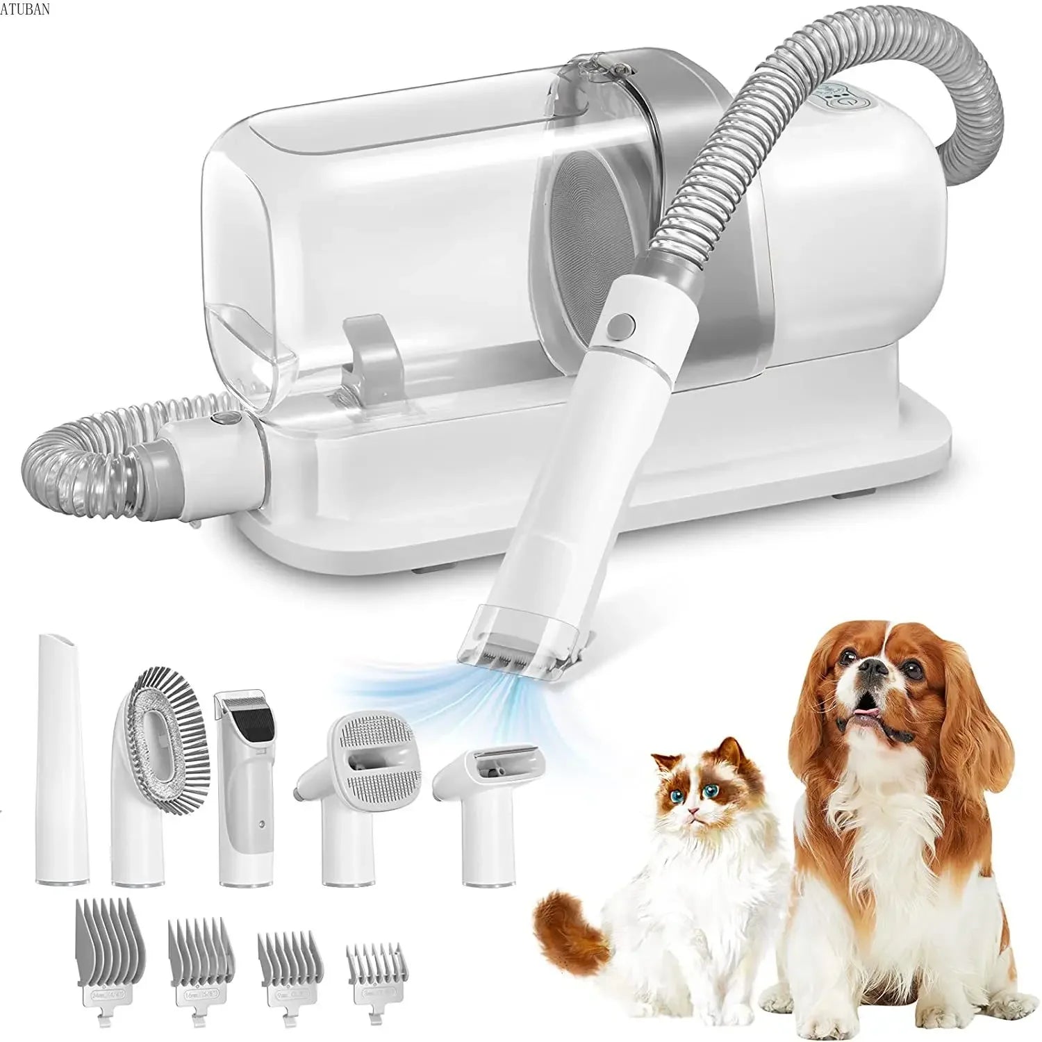 Silent Dog Grooming Set with Vacuum – Efficient Hair Clipper and Collection System 0