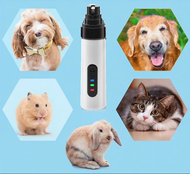 Silent Electric Dog Nail Grinder with Rechargeable Nail File, Low Noise, 2 Speed Settings, Ergonomic Design for Safe Nail Trimming 3