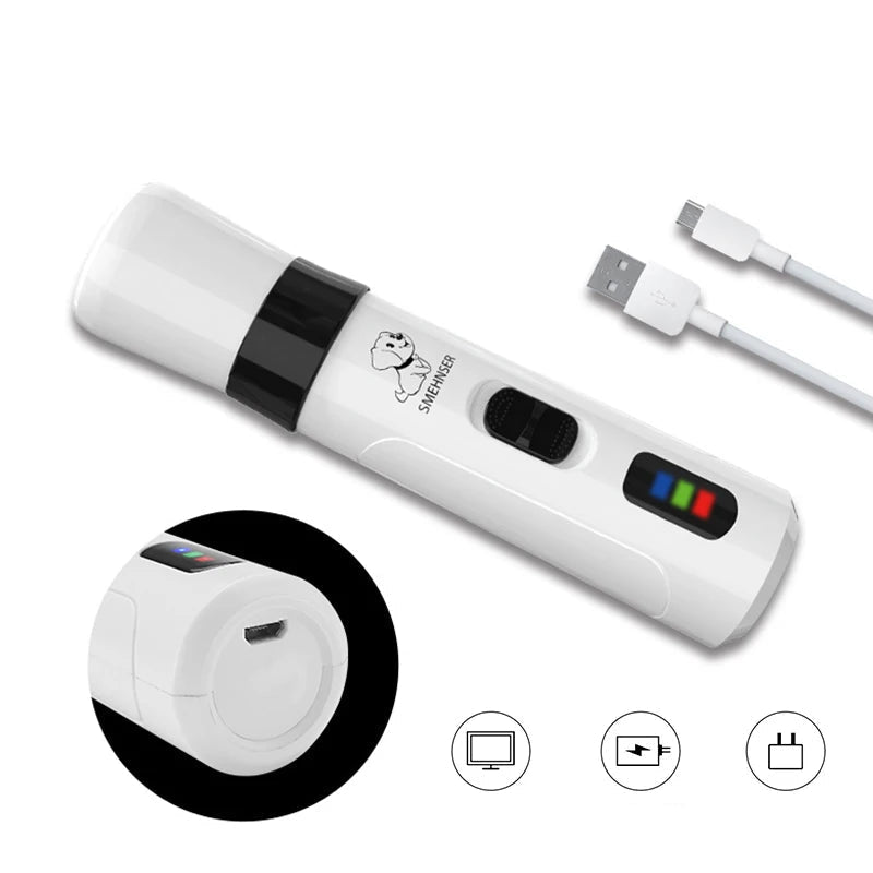 Silent Rechargeable Electric Nail File for Dogs and Cats – Low Noise Nail Grinder with 2 Speed Settings 4