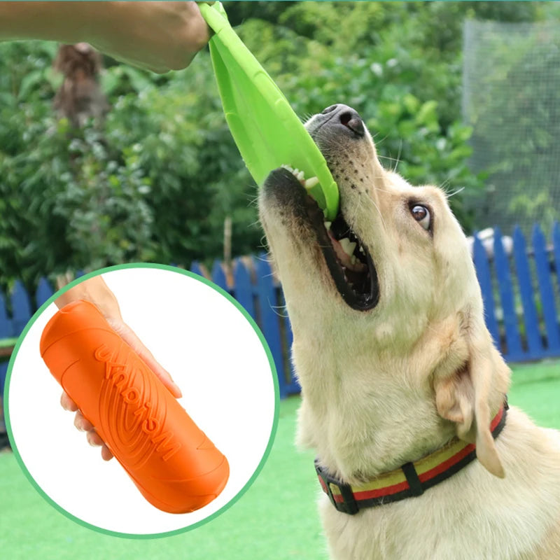 Silicone dog frisbee for fetch and training, durable outdoor flying disc designed for interactive play with pets. 3