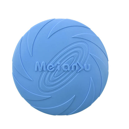 Silicone dog frisbee for fetch and training, durable outdoor flying disc designed for interactive play with pets. 8