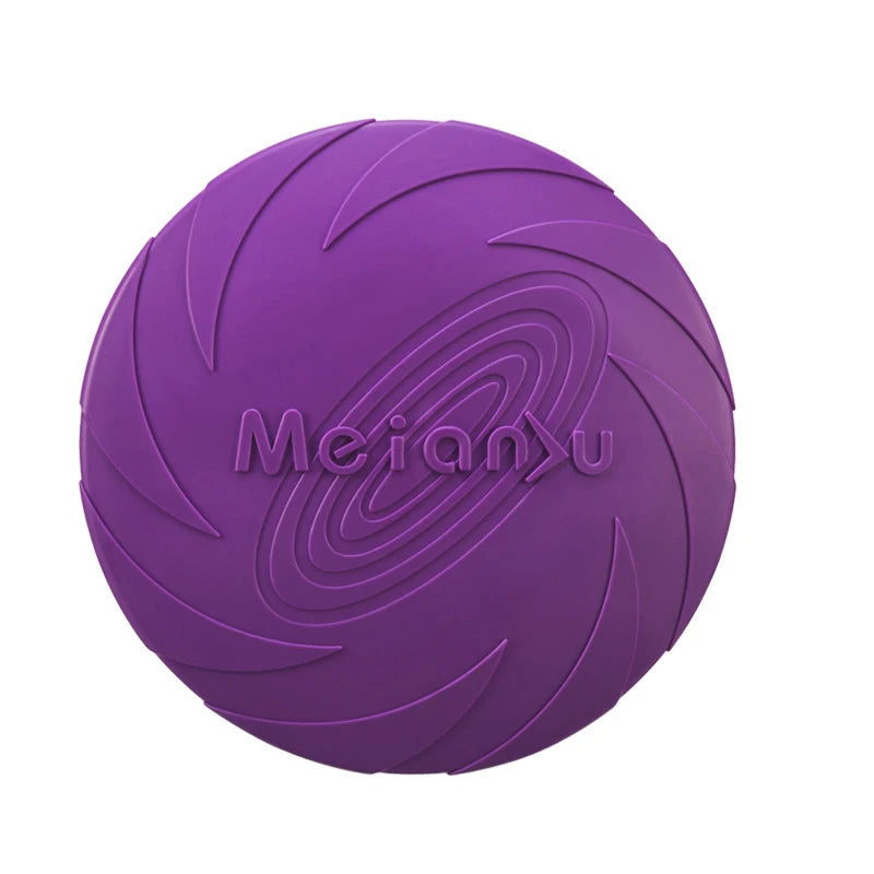 Silicone dog frisbee for fetch and training, durable outdoor flying disc designed for interactive play with pets. 9