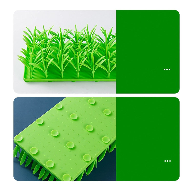 Silicone Pet Mat with Grass Design – Non-Slip, Easy to Clean Feeding Mat for Dogs and Cats, Vibrant Green 16.9cm x 36.1cm 6
