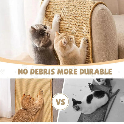 Sisal cat scratcher mat for furniture protection, featuring a durable, pet-safe design in natural color, measuring 60cm x 40cm. 3