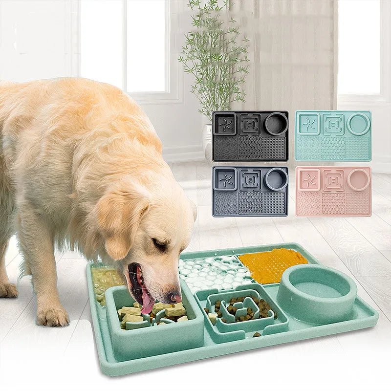 Slow Feeder Dog Bowl and Licking Mat for Healthy Eating and Stress Relief – Pet Feeder with Suction Cups, Durable Silicone 1
