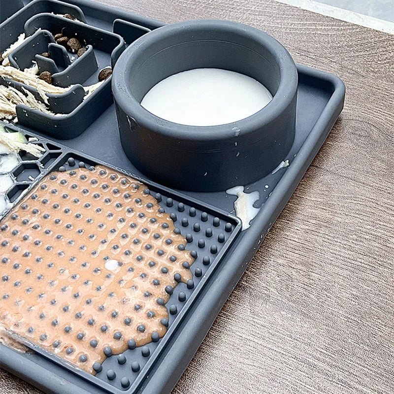 Slow Feeder Dog Bowl and Licking Mat for Healthy Eating and Stress Relief – Pet Feeder with Suction Cups, Durable Silicone 2