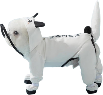 Small Dog Raincoat and Shoes Set - Waterproof Full Coverage Dog Rain Jacket for Rainy Days 1
